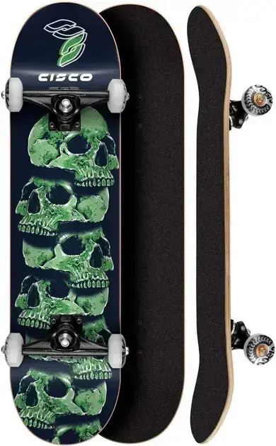 4. Skate Montado Profissional Cisco Skull Green 7.75