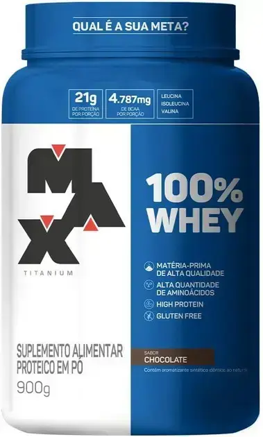 6. 100% Whey - 900G Chocolate - Max Titanium
