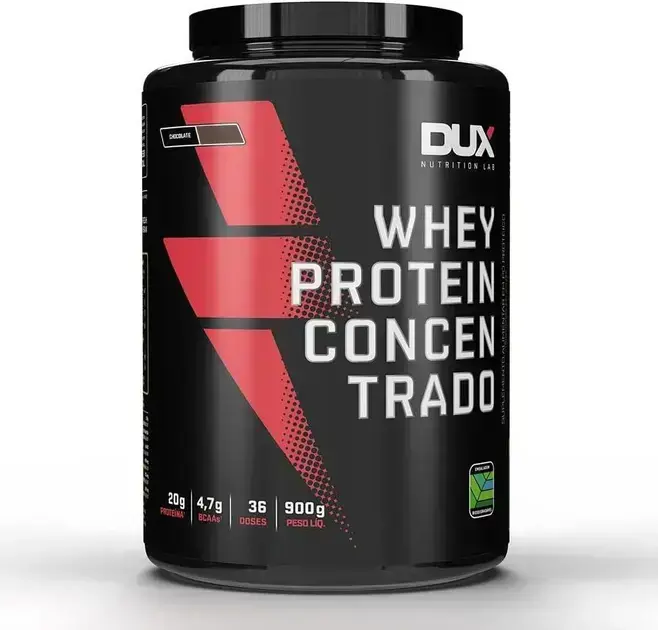 1. Whey Protein Concentrado Chocolate Pote 900g - Dux Human Health