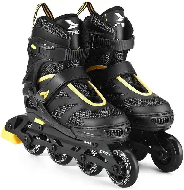 5. Patins Preto/amarelo Inline Regulável Tamanho 33-36 M - Atrio